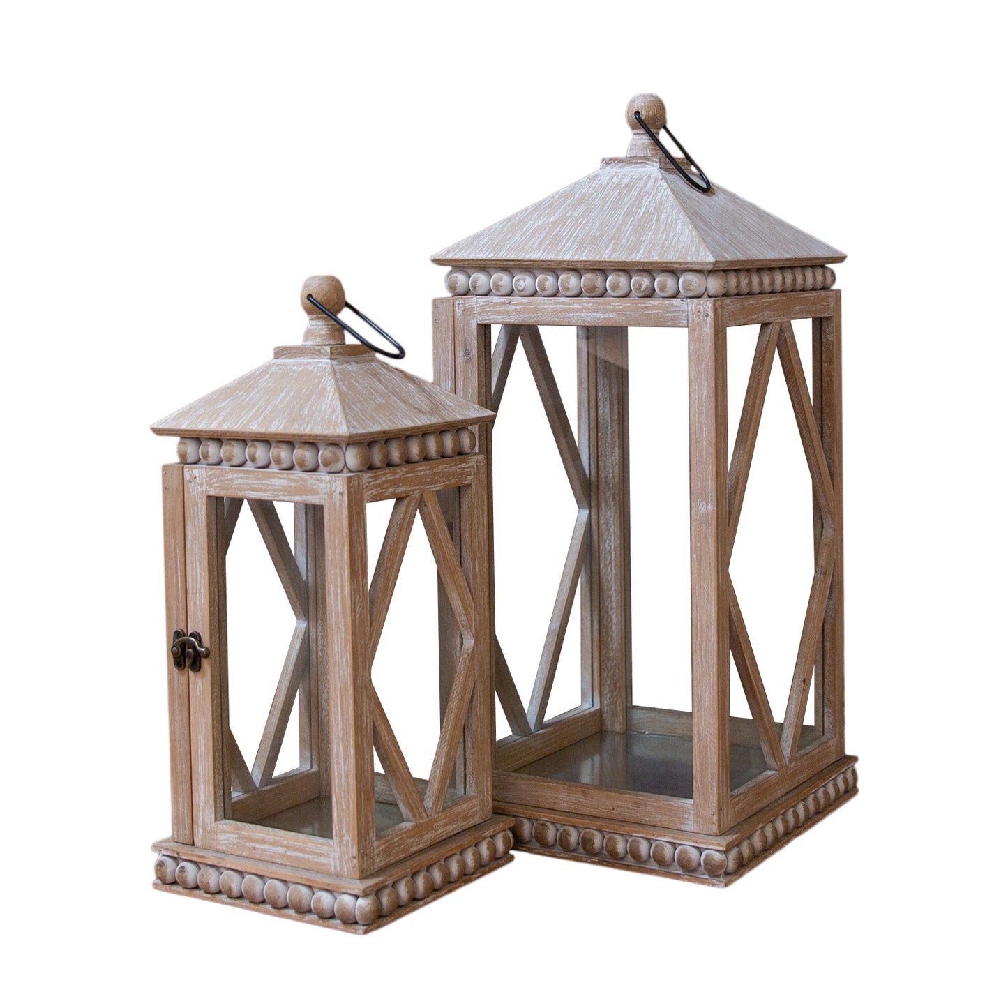 Kalen Weathered Wood Lanterns (Set of 2)