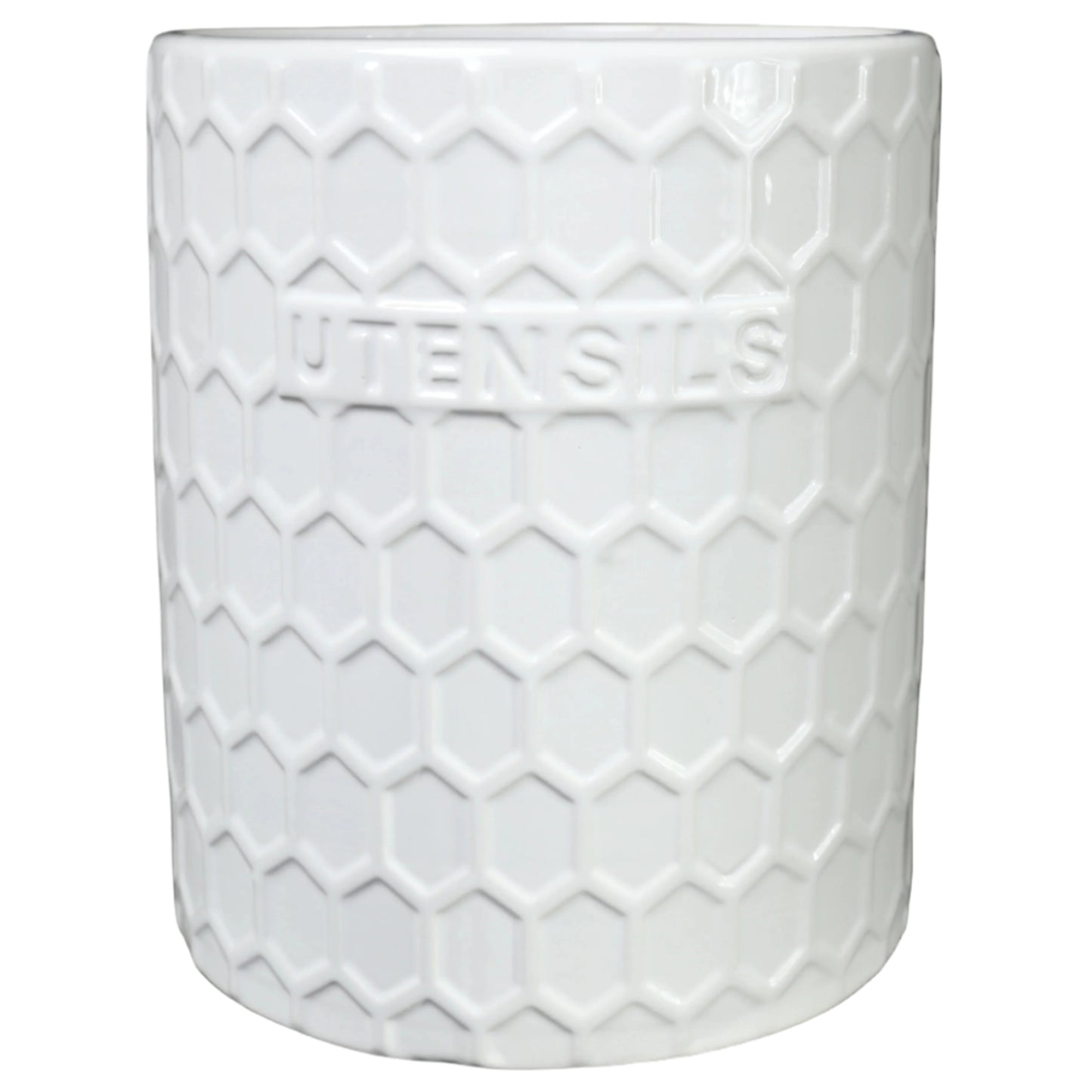 Brinna Embossed Ceramic Utensil Jar