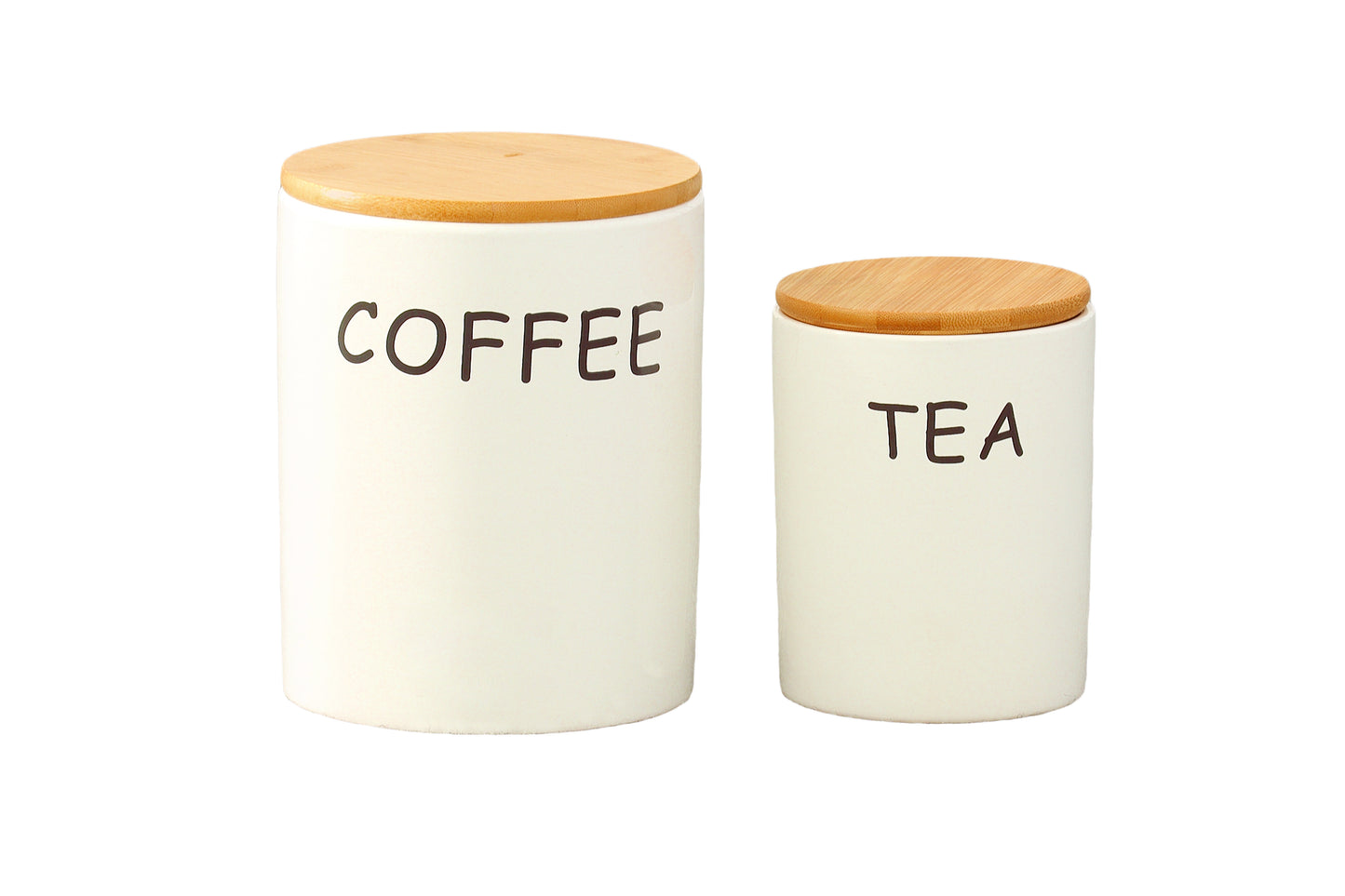 Althera Round Ceramic Canister with Bamboo Lid (Set of 2)