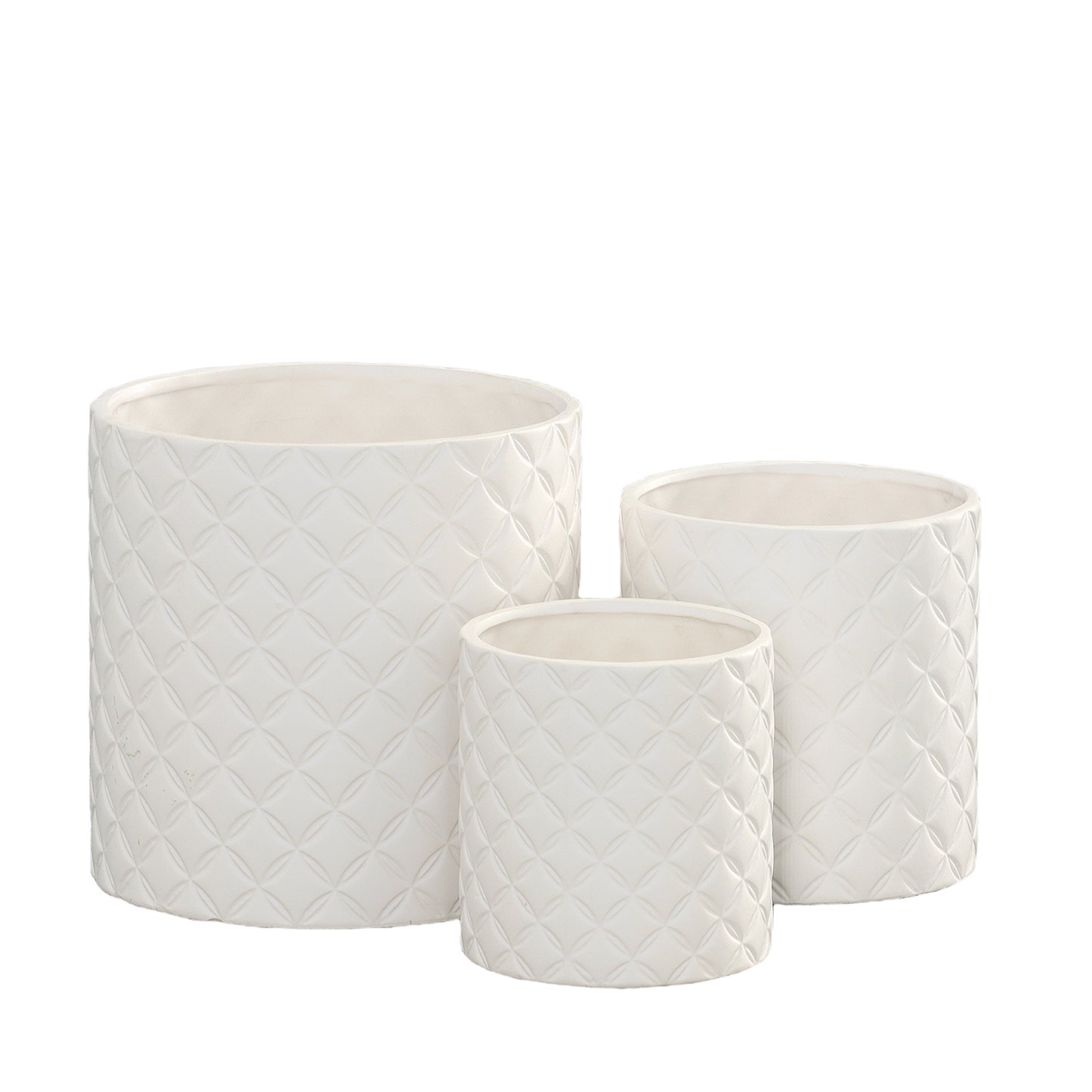Hexora Ceramic Patterned Planter Set (Set of 3)
