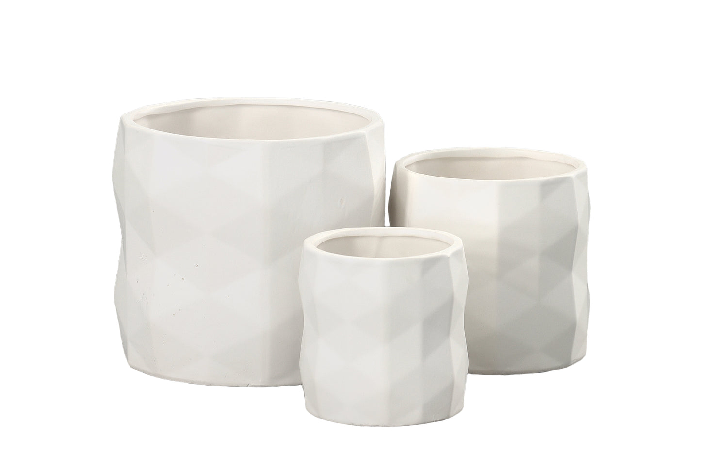 Nelly Diamond Pattern Ceramic Pot (Set of 3)