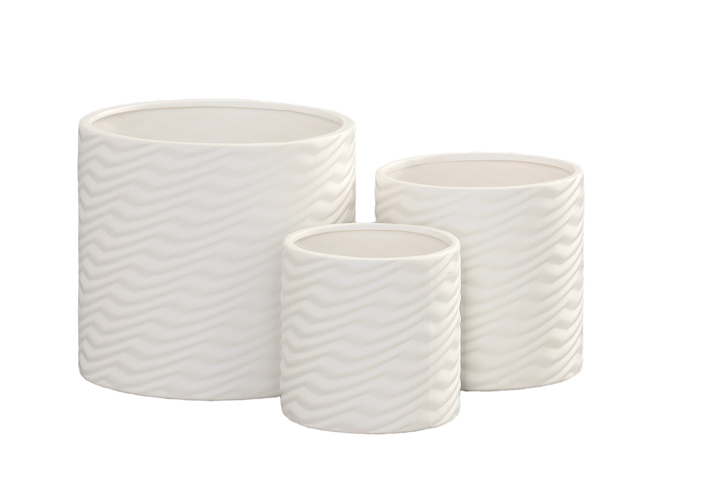 Nelly Diamond Pattern Ceramic Pot (Set of 3)