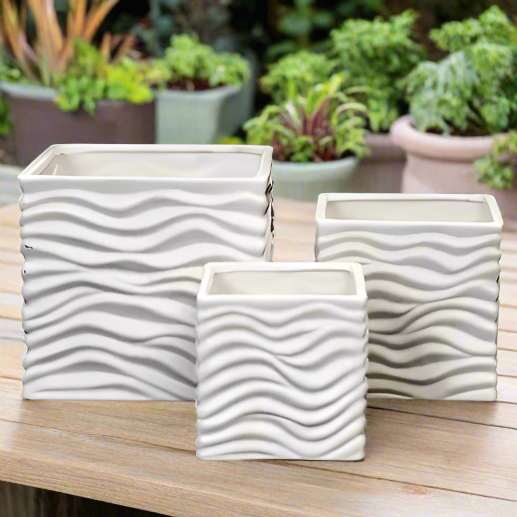 Virellia Wavy Ceramic Pot Set