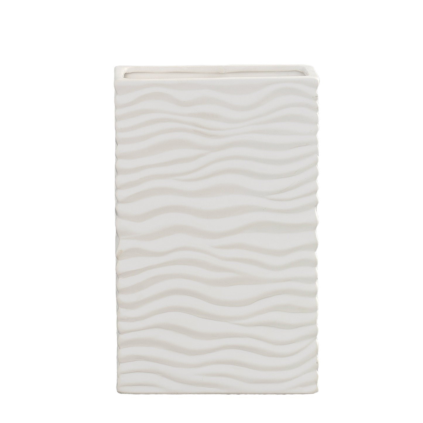 Quarin Embossed Wavy Ceramic Vase