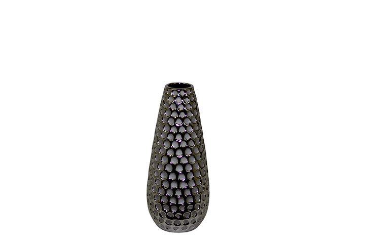 Sylvara Dimpled Chrome Vase