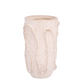 Ceramic Cylinder Vase Finish White And Beige