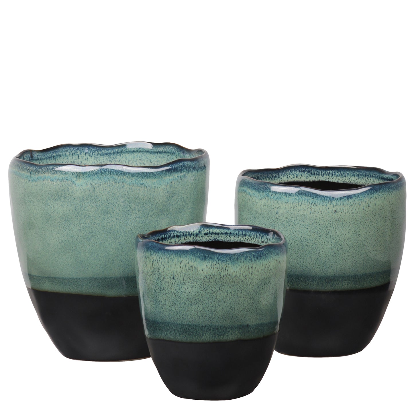 Harvella Irregular Rim Ceramic Planter Set (Set of 3)