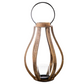 Malen Bellied Wood Lantern With Ring Handle