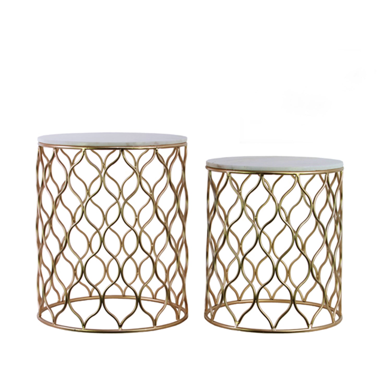 Zypher Marble Top Accent Tables (Set of 2)