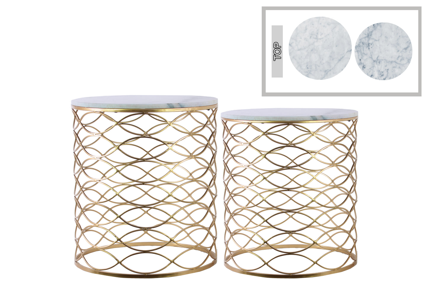 Metal Table Metallic Finish Gold 21.75"H