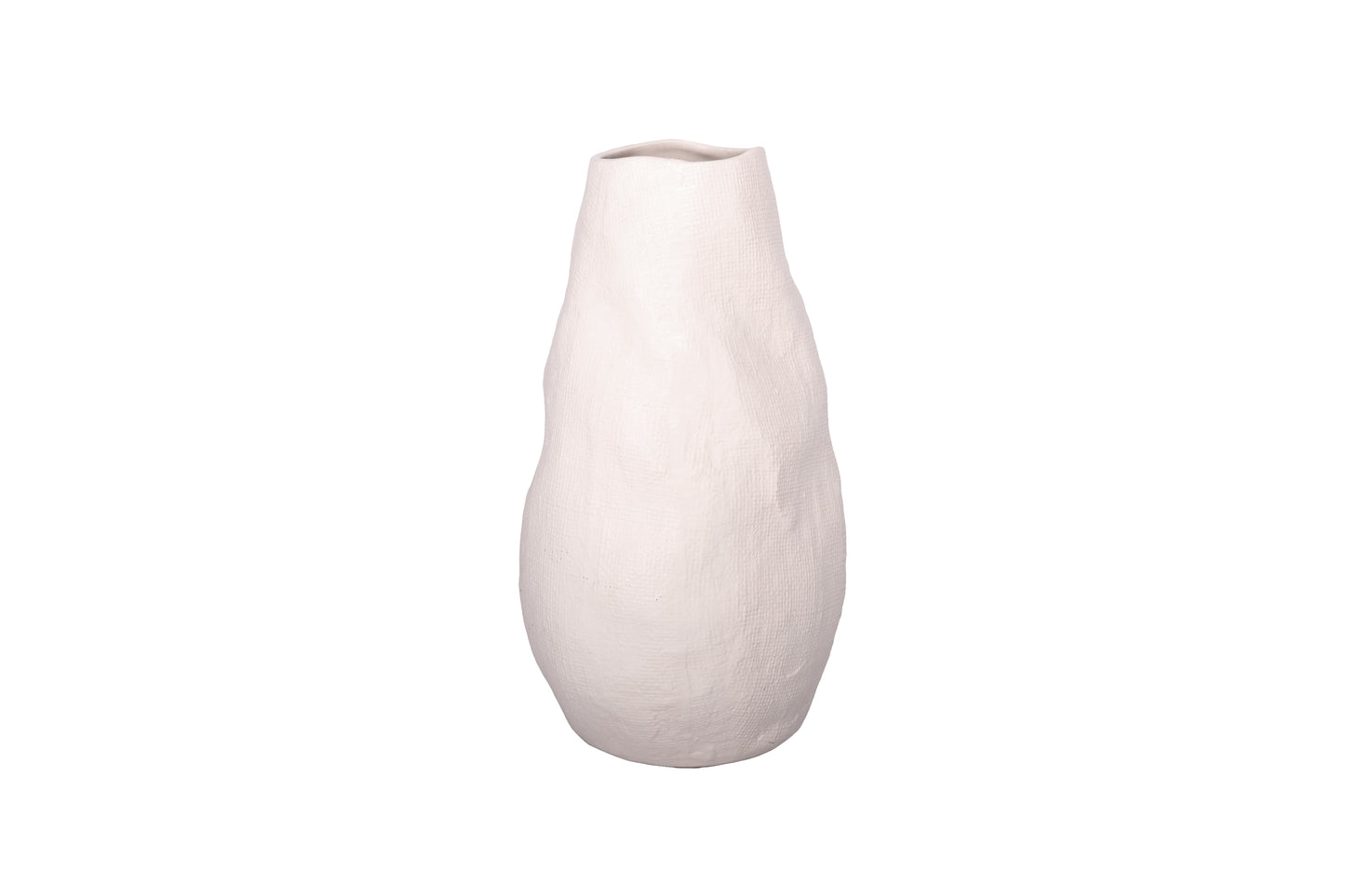 Ceramic Round Bellied Vase Matte Finish White