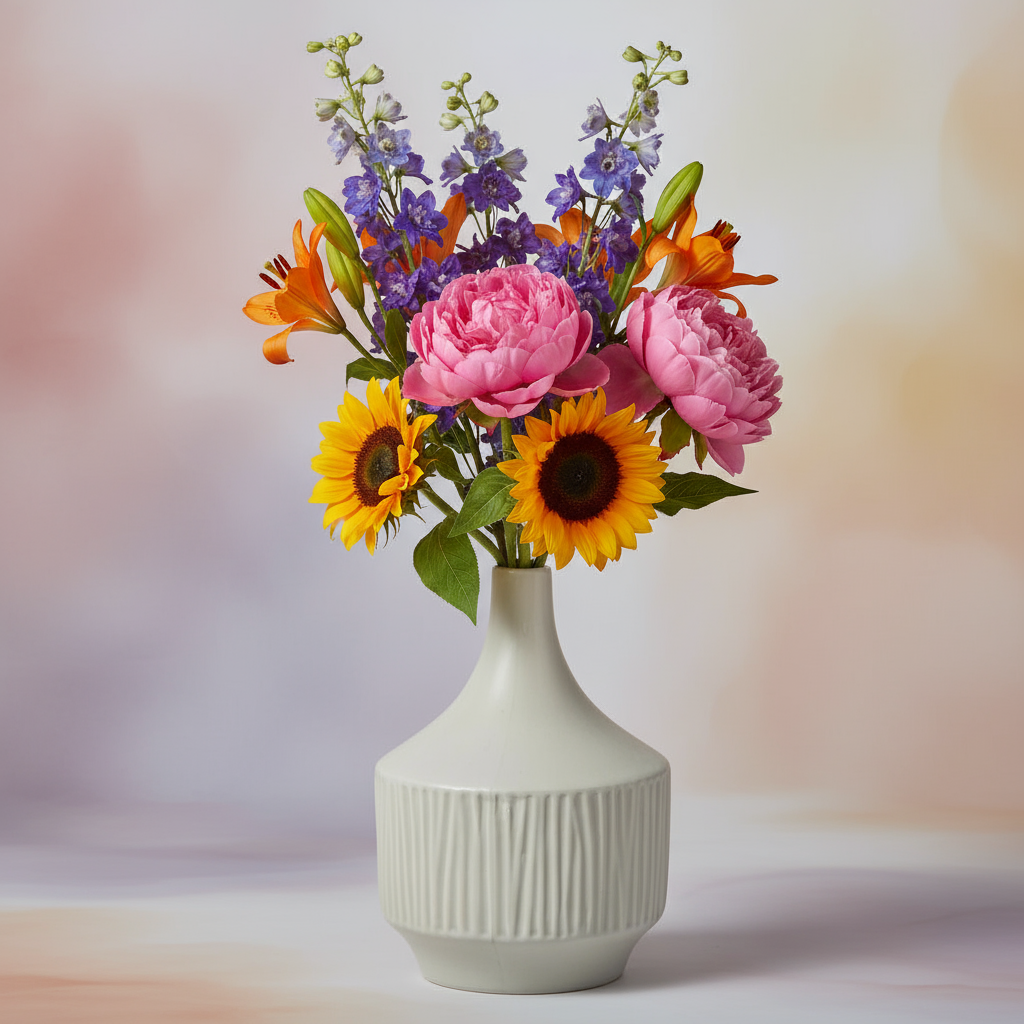 Mireya Corrugated Ceramic Vase