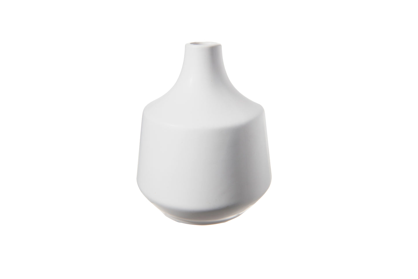 Ceramic Round Vase Matte Finish White-6.00"H -230