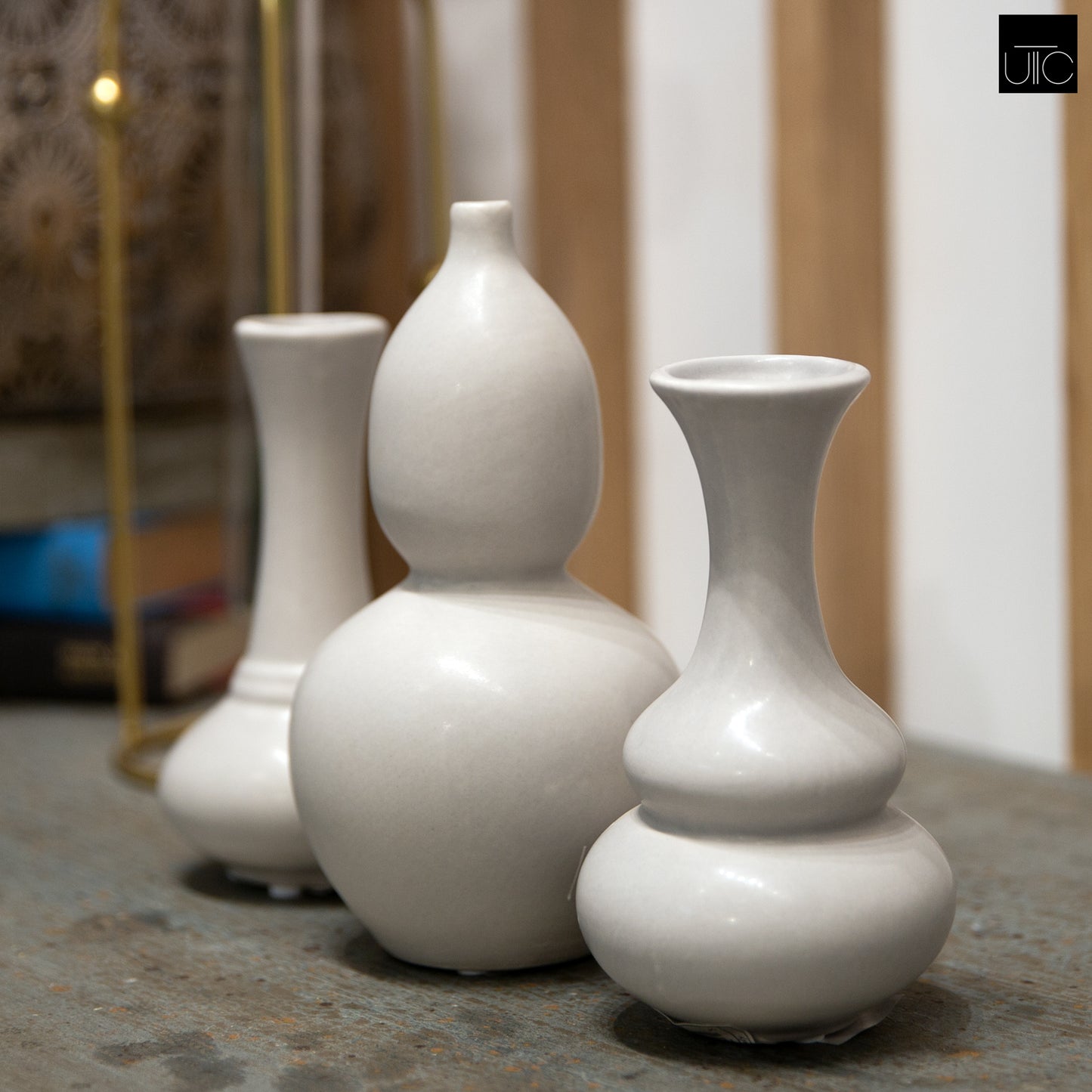 Naelle Ceramic Trumpet Vase Set (Set of 3)