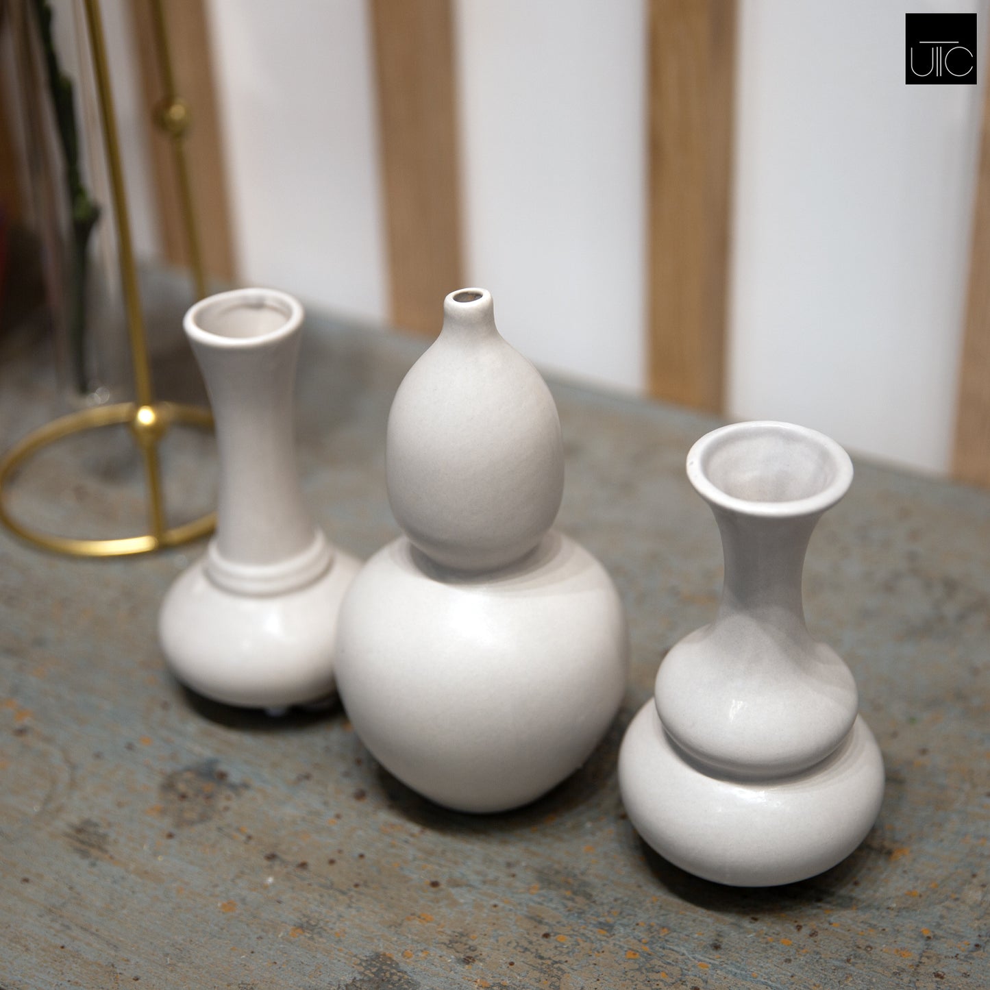 Naelle Ceramic Trumpet Vase Set (Set of 3)