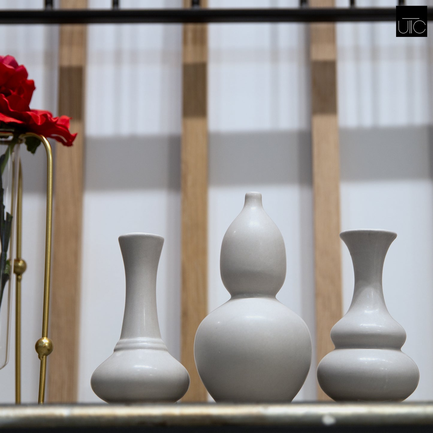 Naelle Ceramic Trumpet Vase Set (Set of 3)