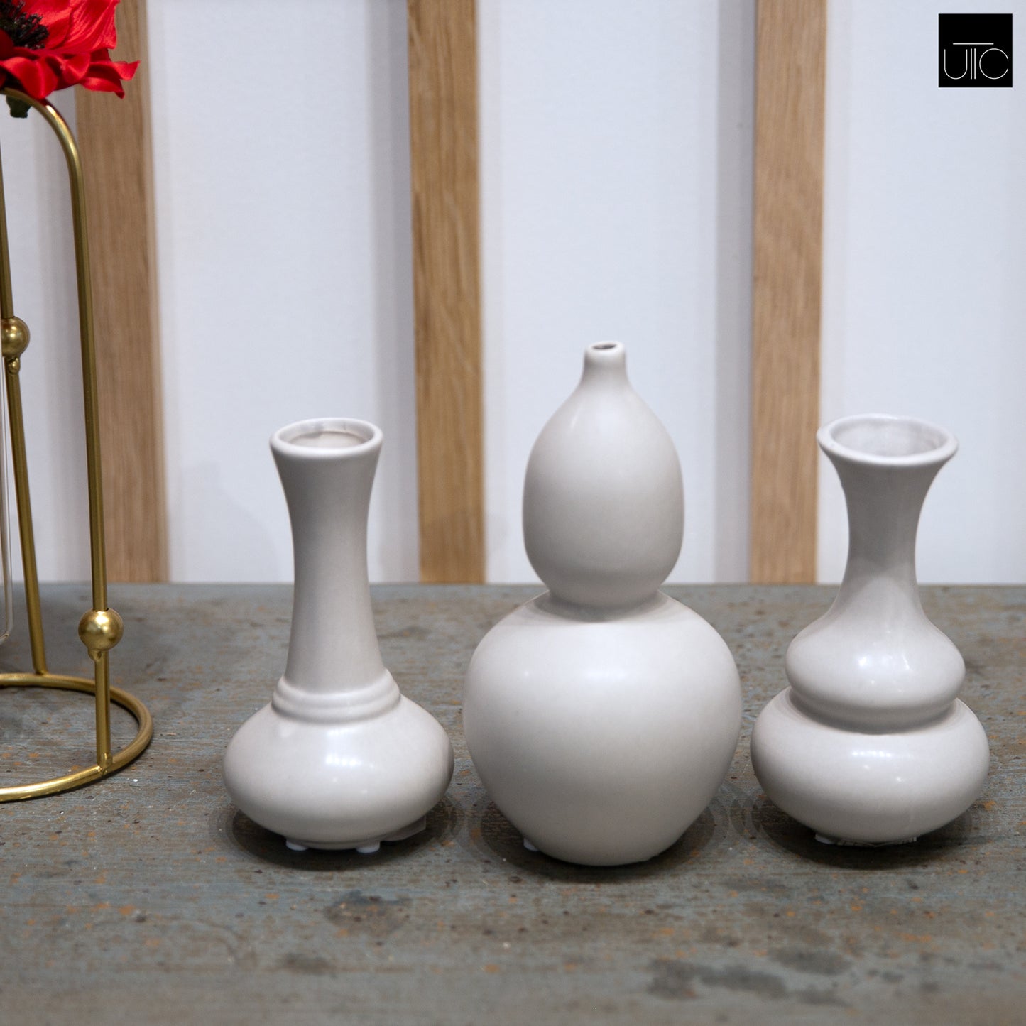 Naelle Ceramic Trumpet Vase Set (Set of 3)