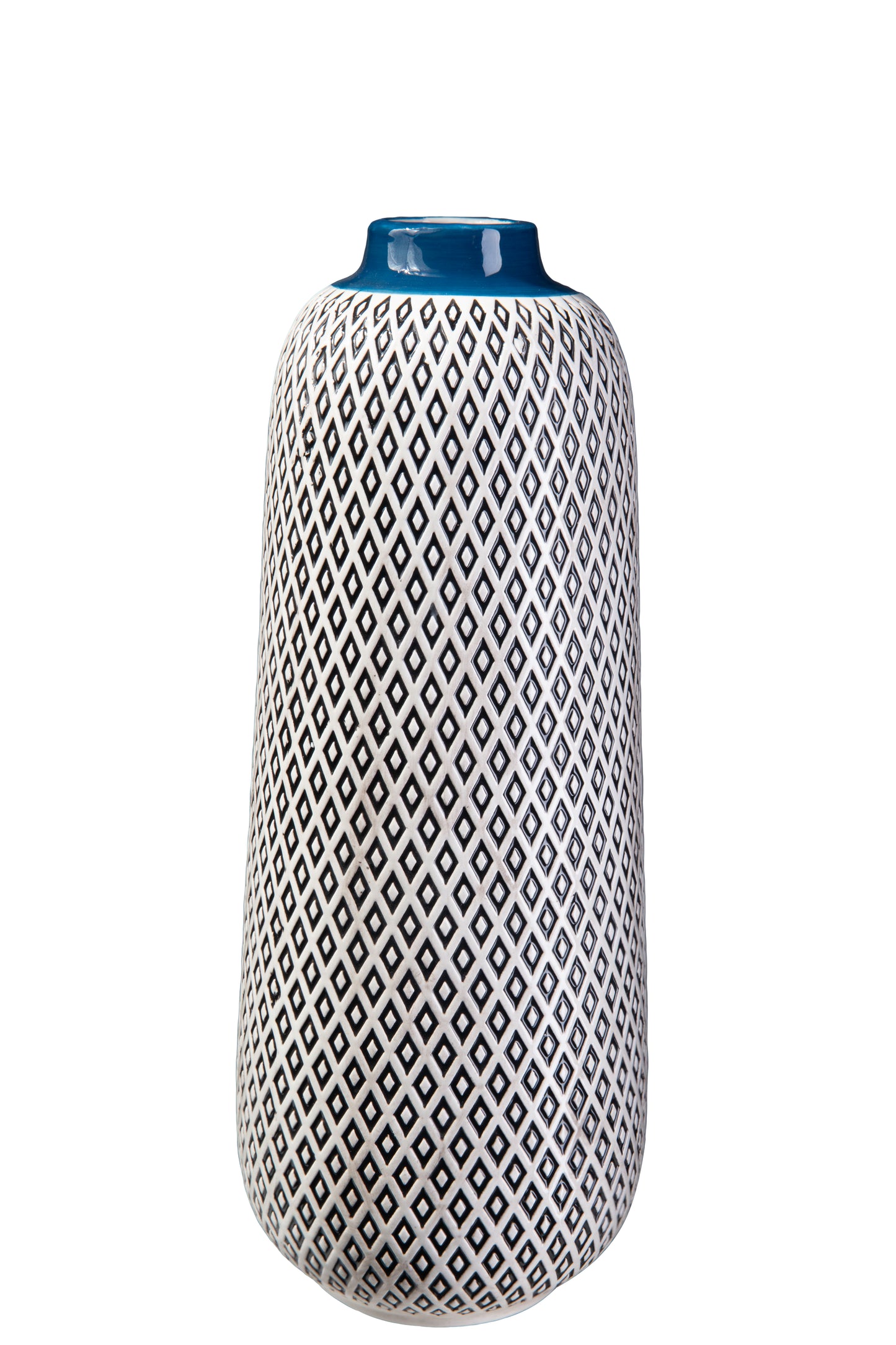 Ceramic Round Vase Gloss Finish White-11.00"H -225
