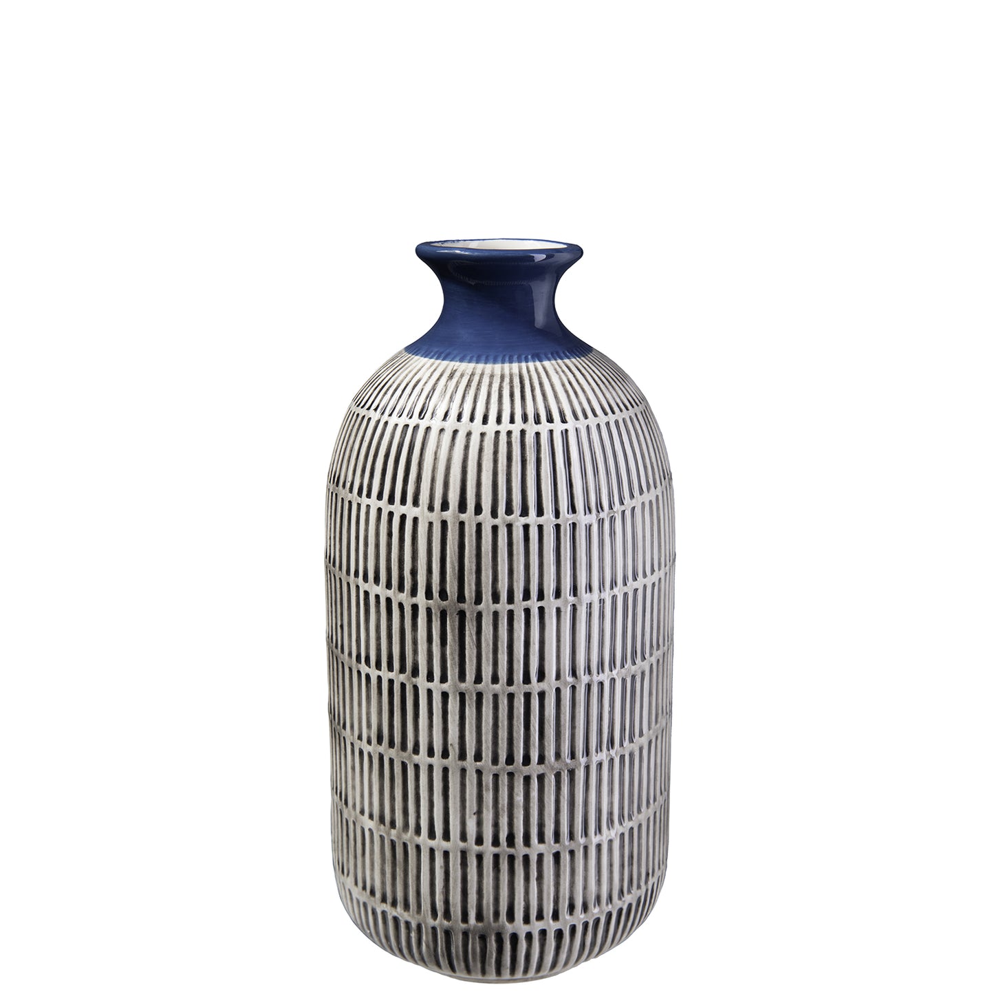 Samara Gloss Ceramic Striped Trumpet Vase