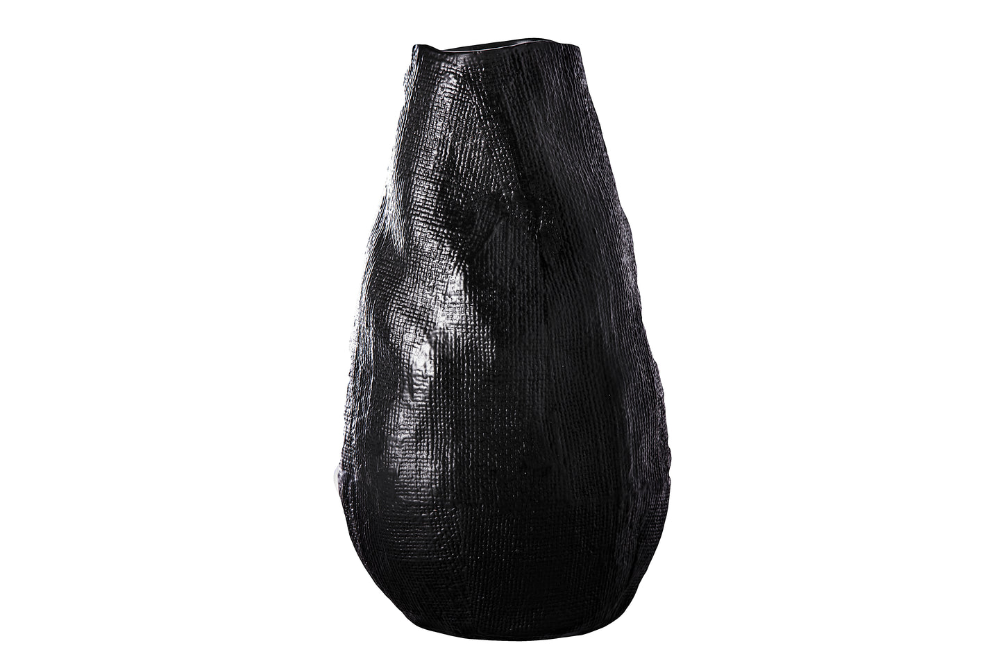 Ceramic Round Bellied Vase Matte Finish Black