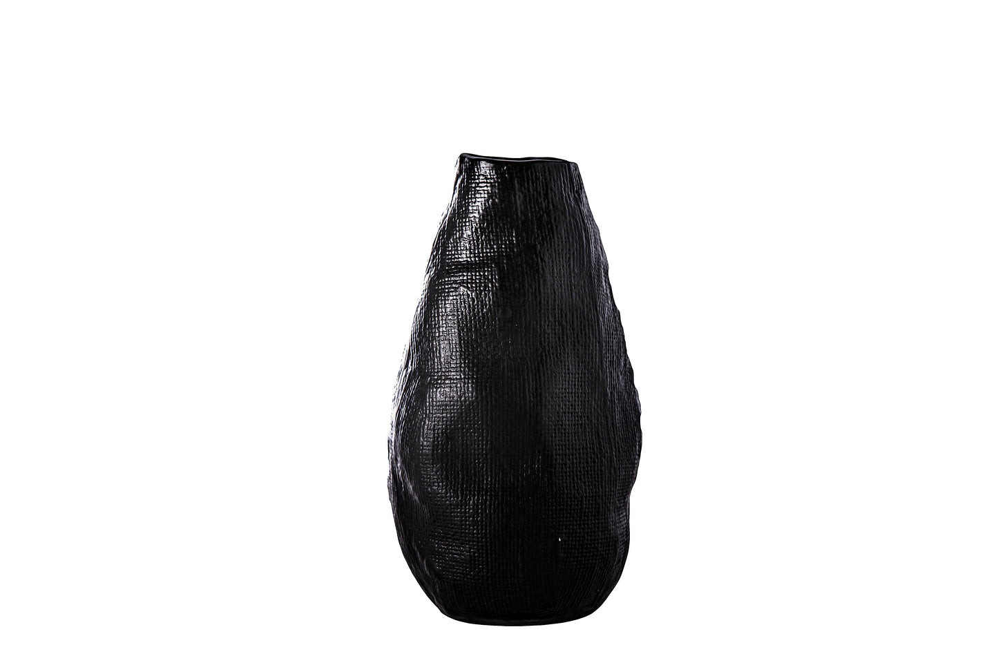 Ceramic Round Bellied Vase Matte Finish Black