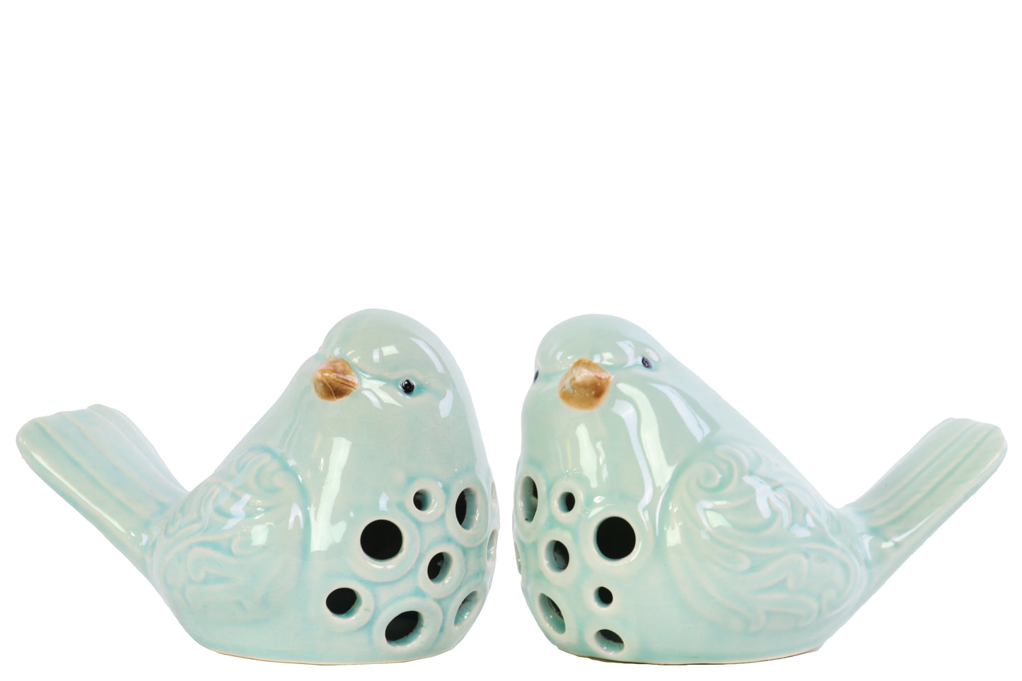 Tevara Cutout Porcelain Bird Figurines (Set of 2)