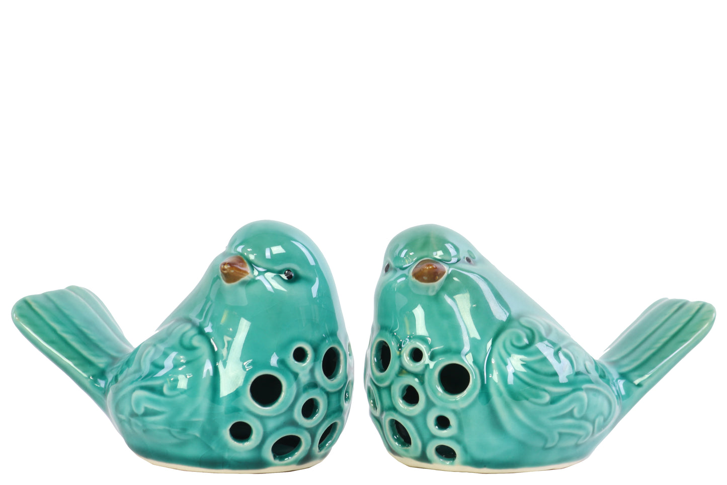 Tevara Cutout Porcelain Bird Figurines (Set of 2)