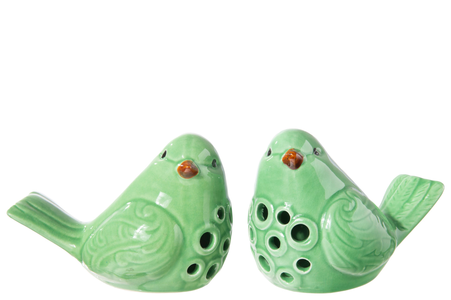 Tevara Cutout Porcelain Bird Figurines (Set of 2)