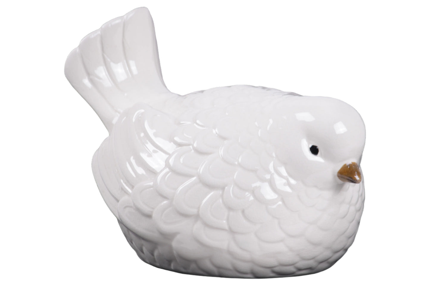 Porcelain Figurine Gloss Finish White 9"H