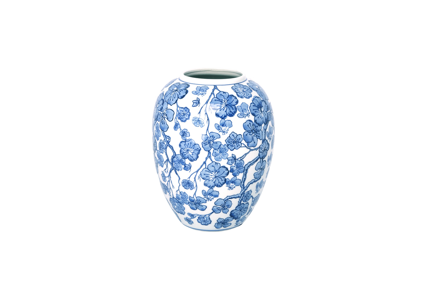 Ceramic Chinoiserie Ginger/Temple Jar Gloss Finish Blue&White-10.00"H -61