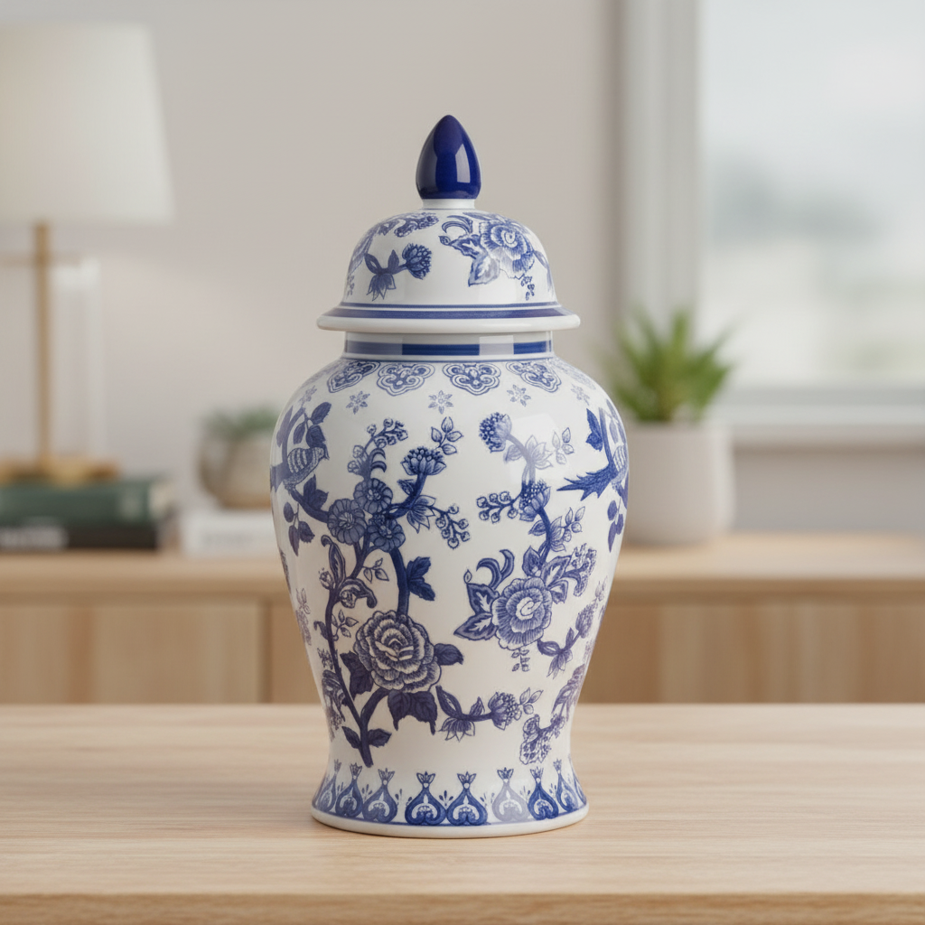 Madeleine Ceramic Round Bellied Ginger/Temple Jar