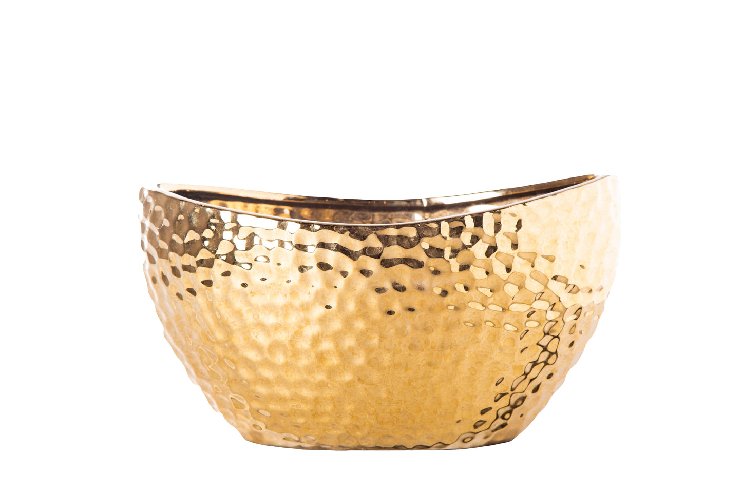 Celina Glossy Gold Oval Bowl