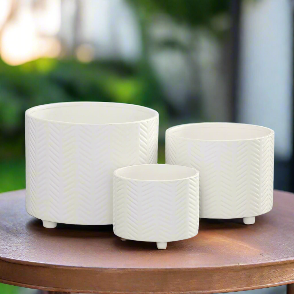 Caelum Ceramic Planter Set (Set of 3)