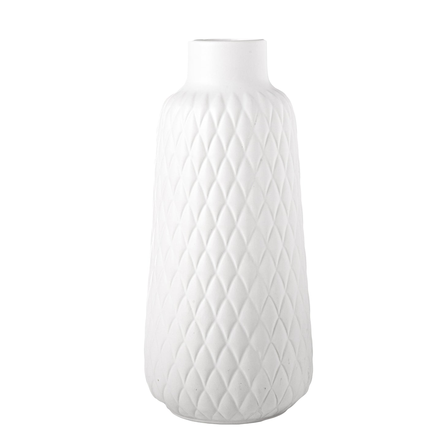 Ceramic Round Vase Matte Finish White-12.00"H -229