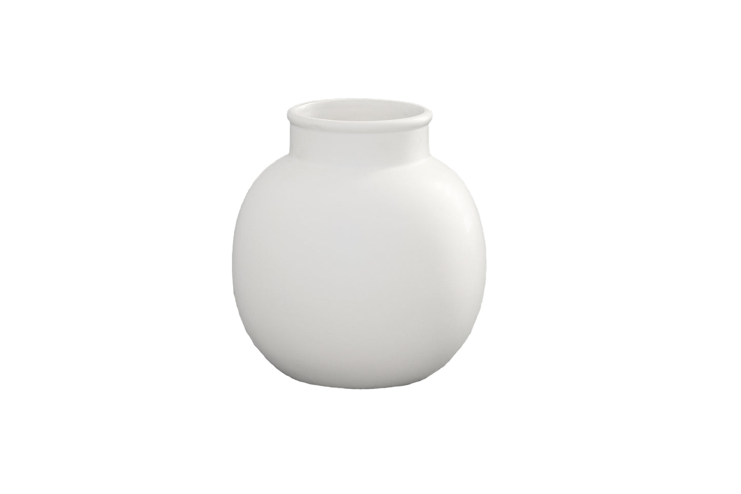 Ceramic Round Bellied Vase Matte Finish White