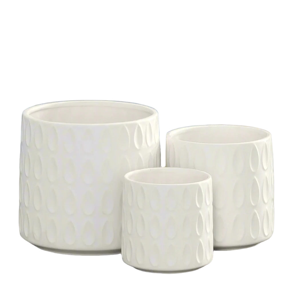 Calyx Banded Ceramic Vase Set (Set of 3)