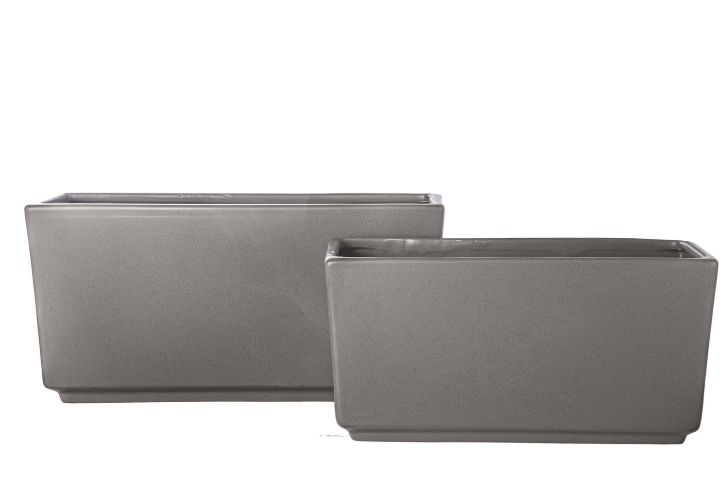 Ceramic Rectangle Pot Matte Finish-6.25"H