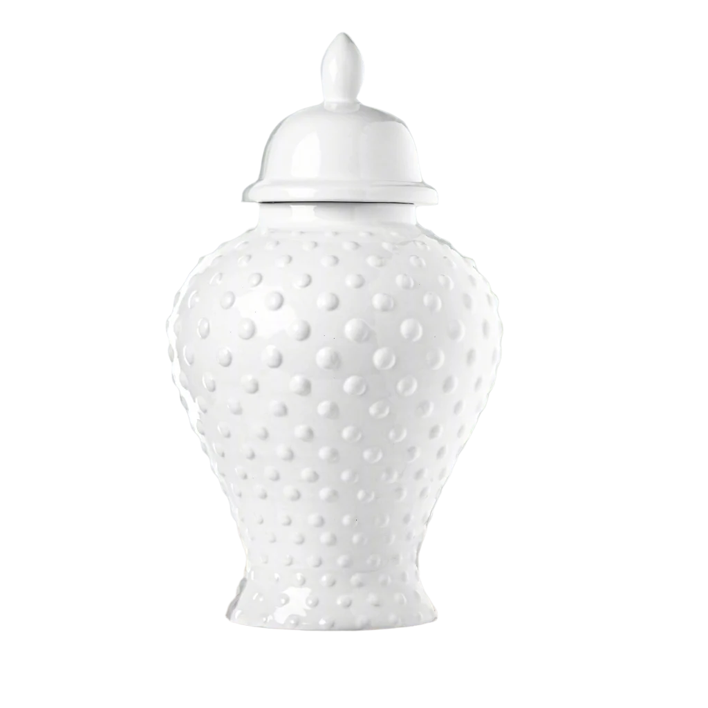Wendin Gloss White Dotted Temple Jars