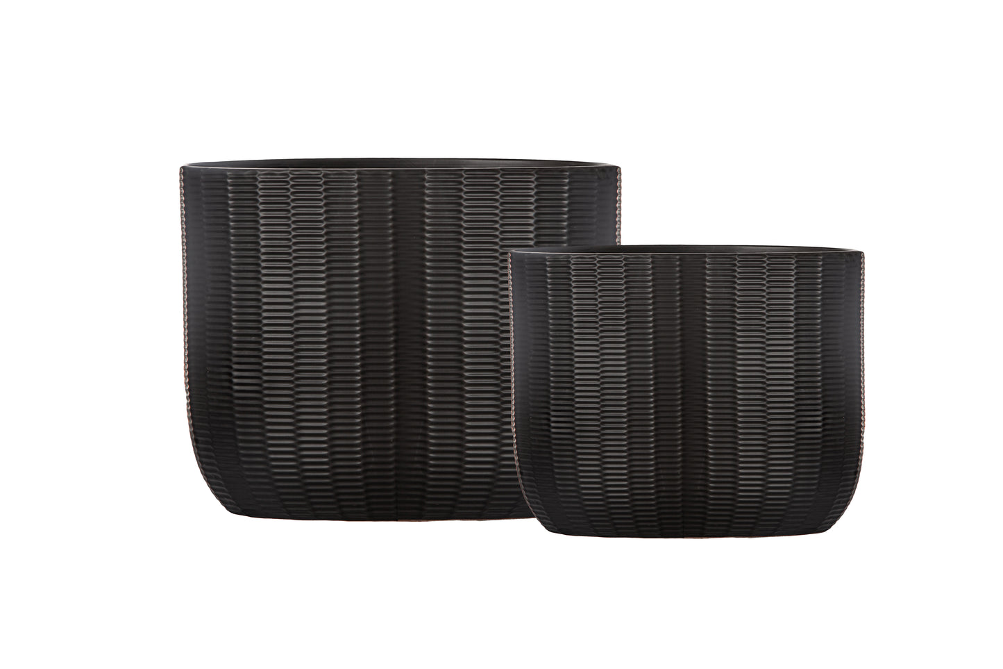 Ceramic Tall Oval Wide Opening Pot Matte Finish