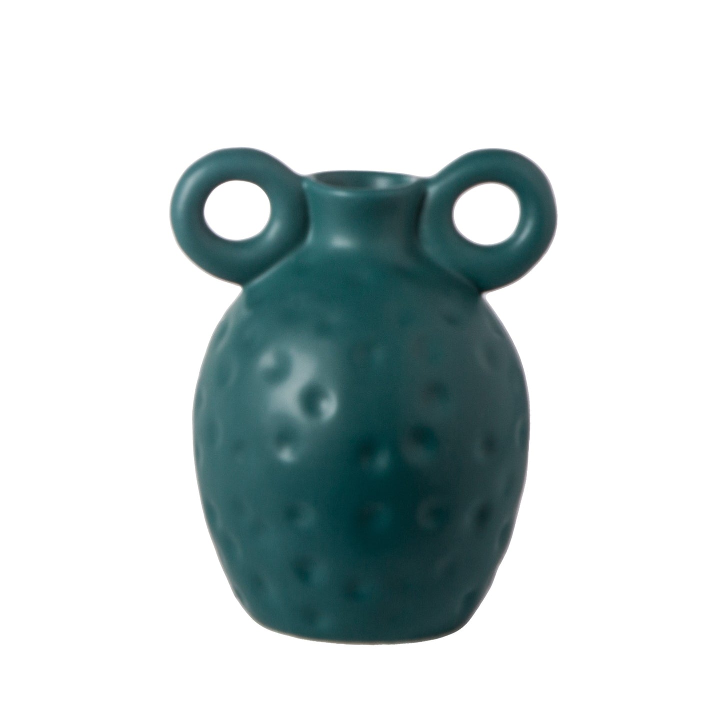 Ceramic Round Pelike Vase Matte Finish Pine Green-6.25"H
