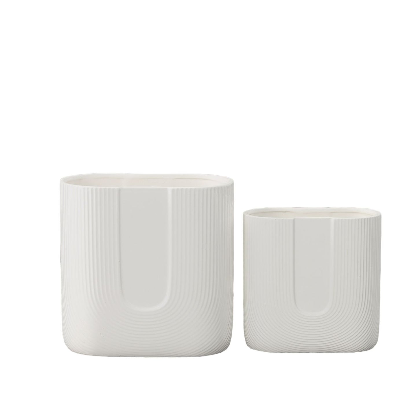 Ardenne Inverted Arch Design Ceramic Pot (Set of 2)