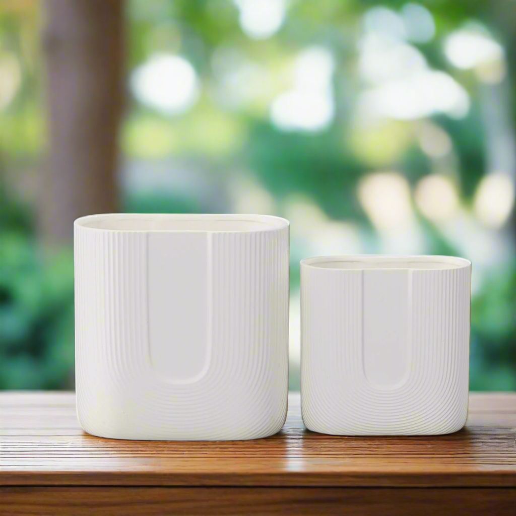 Ardenne Inverted Arch Design Ceramic Pot (Set of 2)