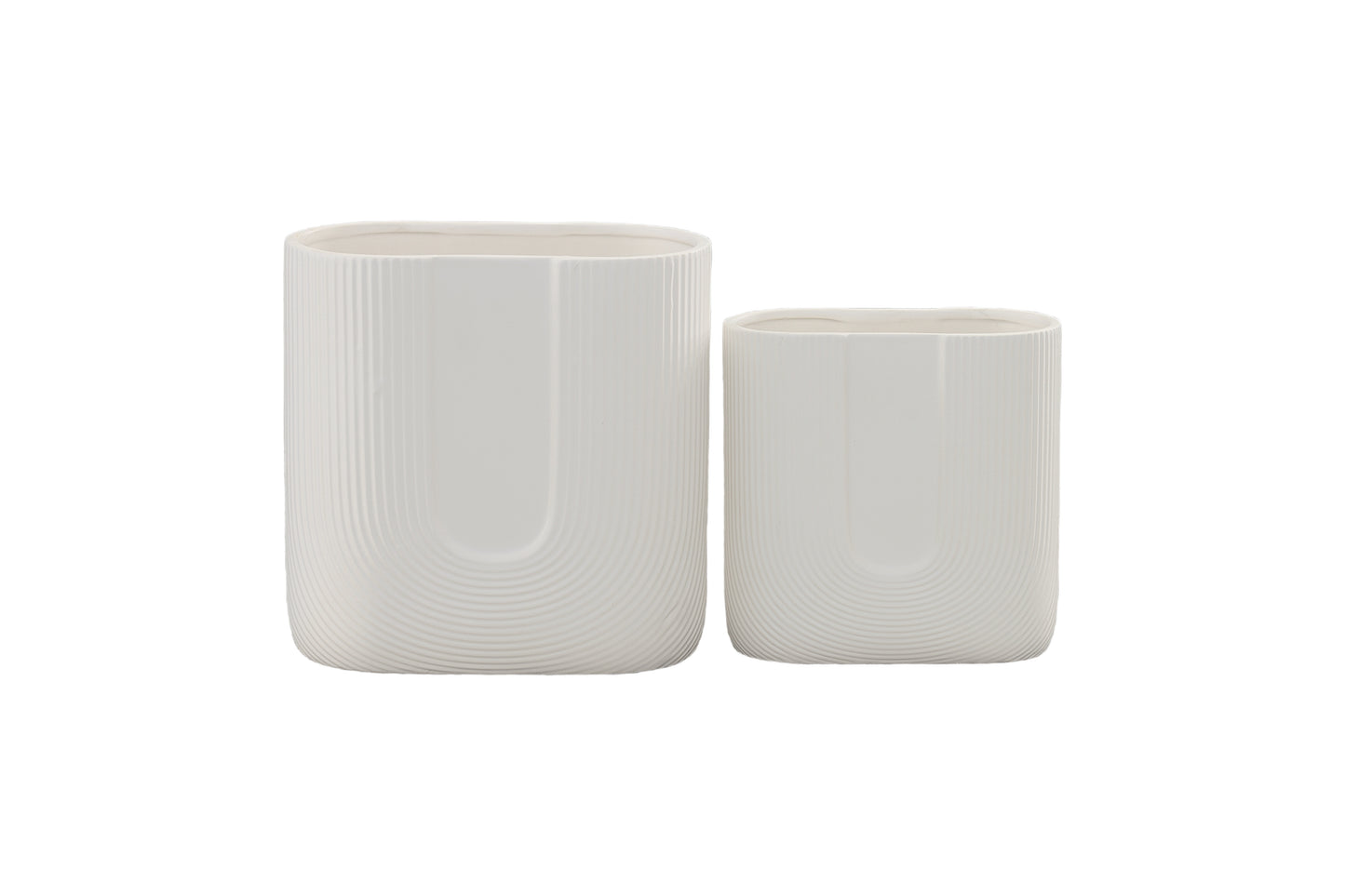 Ardenne Inverted Arch Design Ceramic Pot (Set of 2)