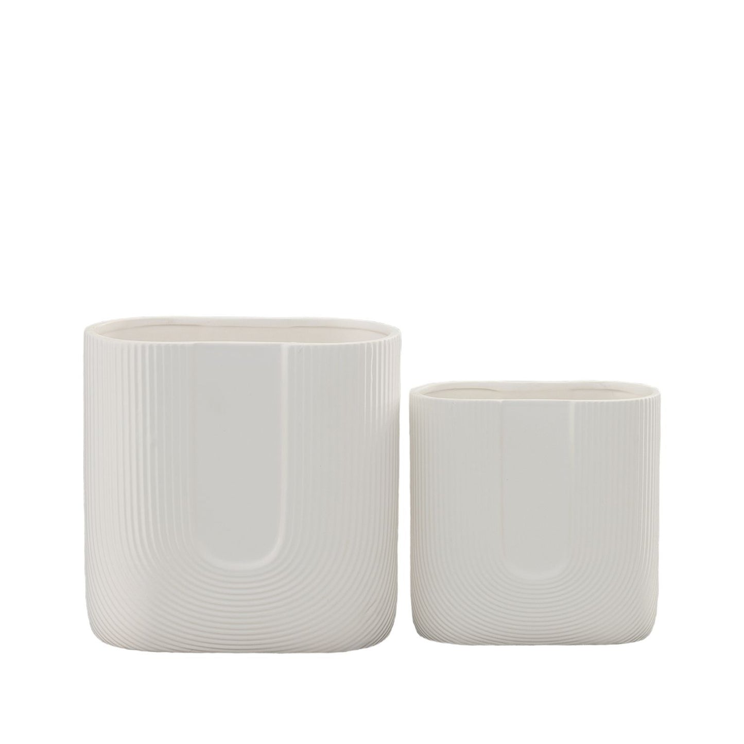 Ardenne Inverted Arch Design Ceramic Pot (Set of 2)