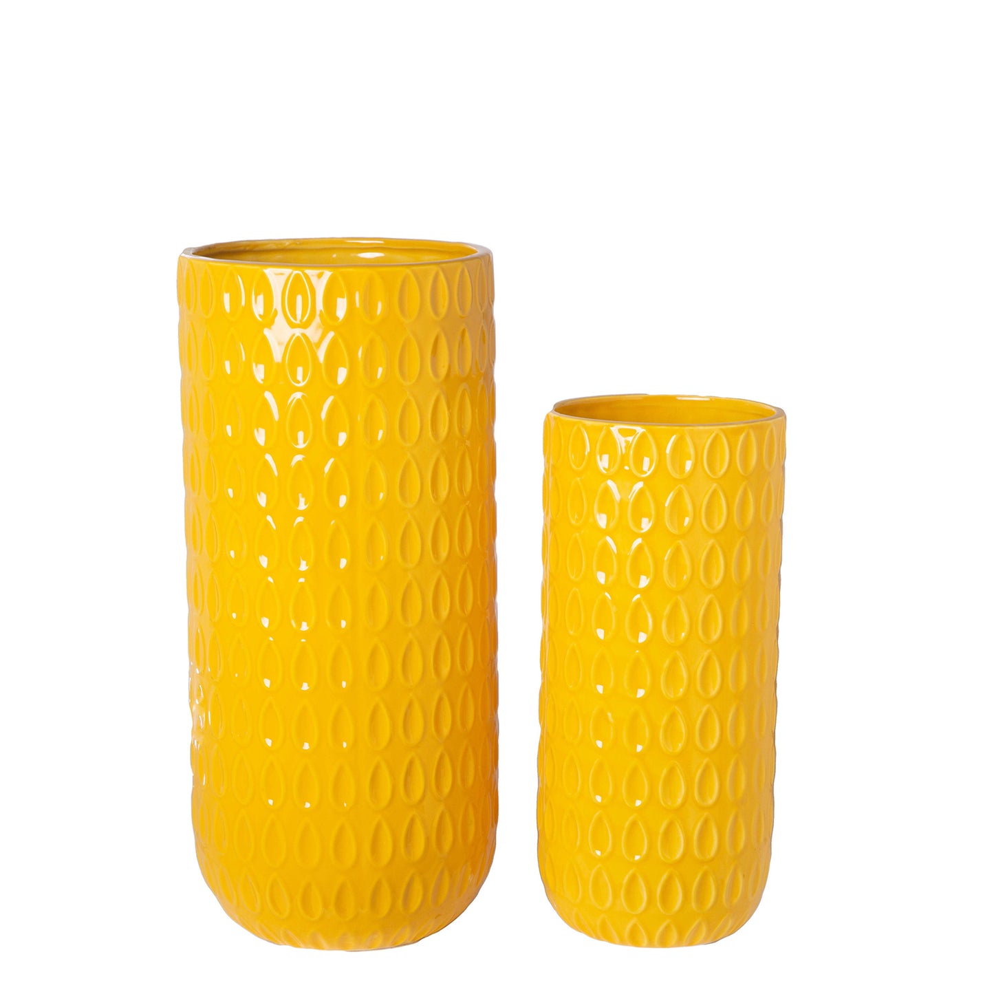 Cevira Tall Dash Line Ceramic Planter Set (Set of 2)
