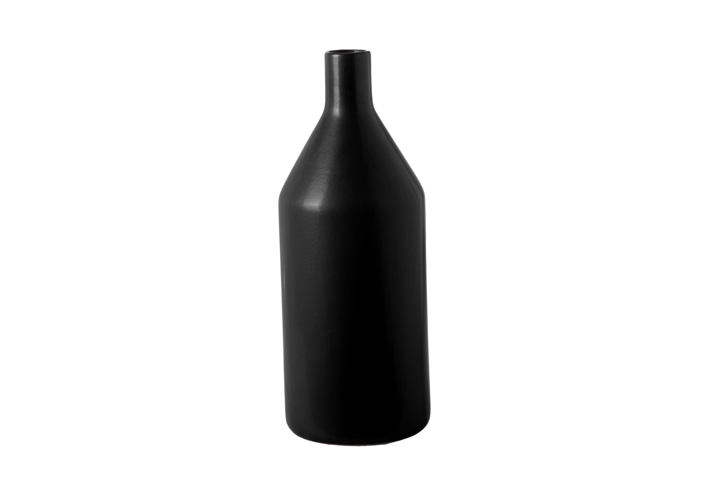 Ceramic Plain Round Bottle Short Neck Vase Matte Finish
