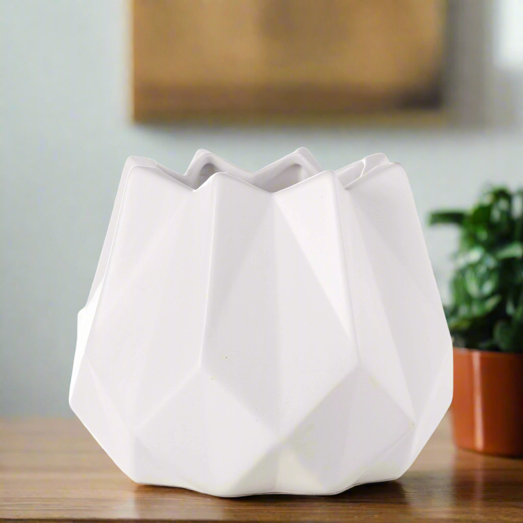 Isari Sloped Geometric Ceramic Planter