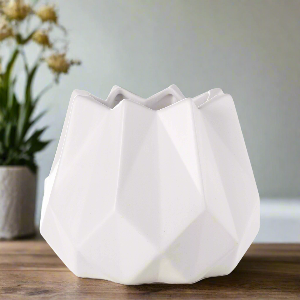 Isari Sloped Geometric Ceramic Planter