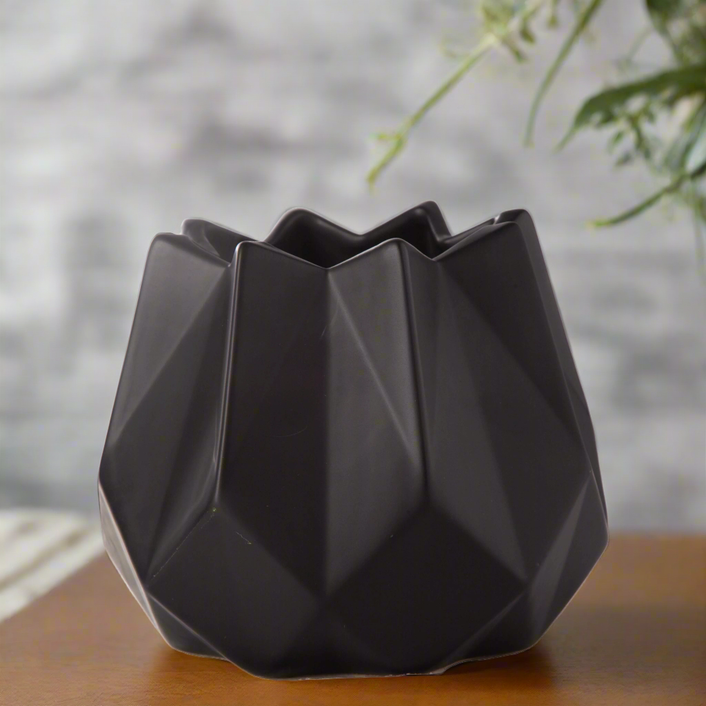 Isari Sloped Geometric Ceramic Planter