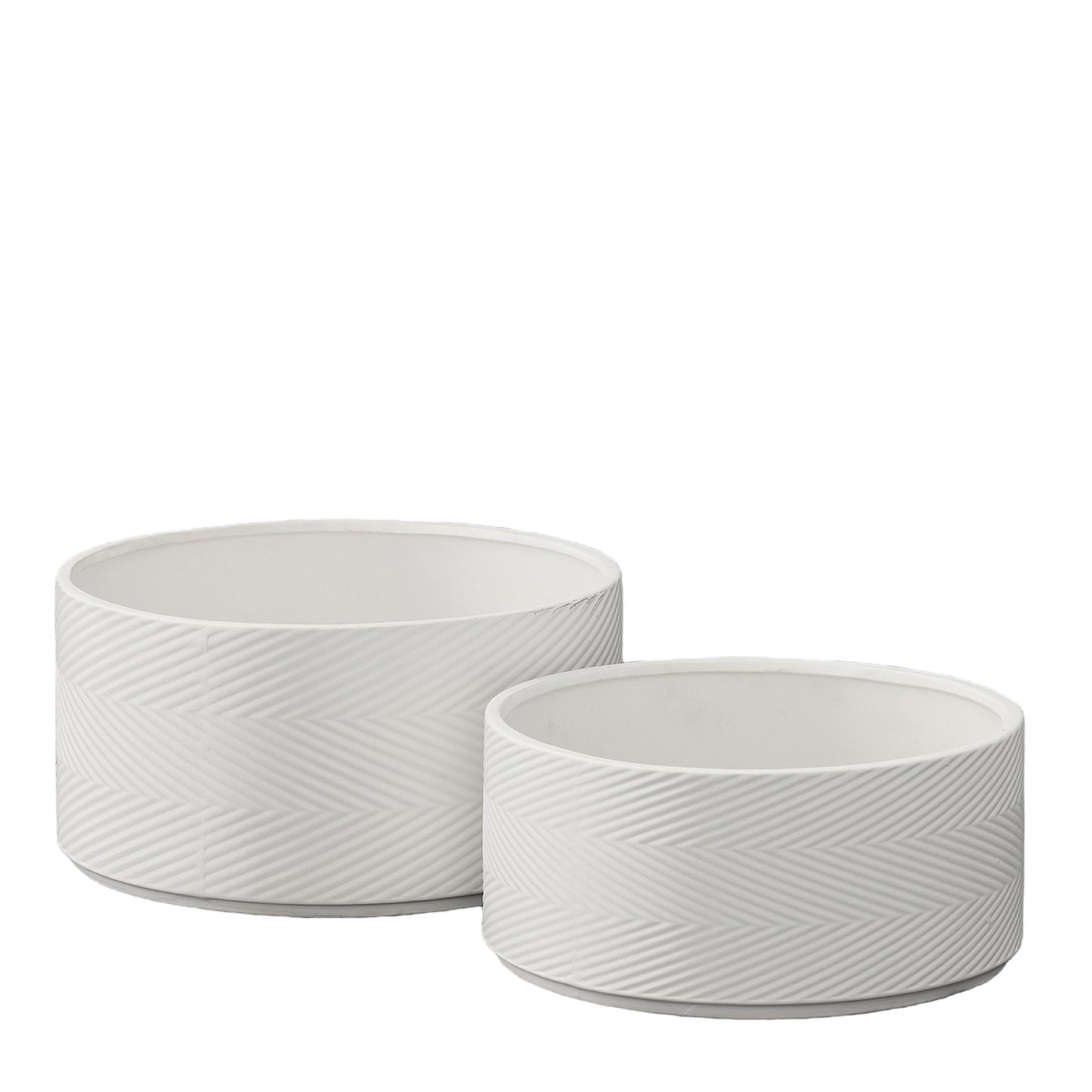 Petra Ceramic Round Wide Planter Set (Set of 2)